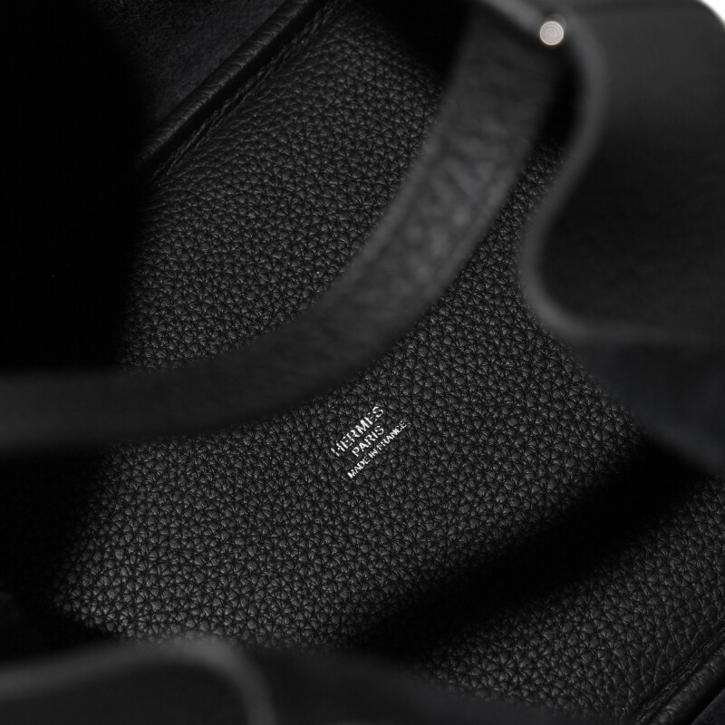 Hermès Black Clemence Picotin Lock 22 Palladium Hardware - Image 6